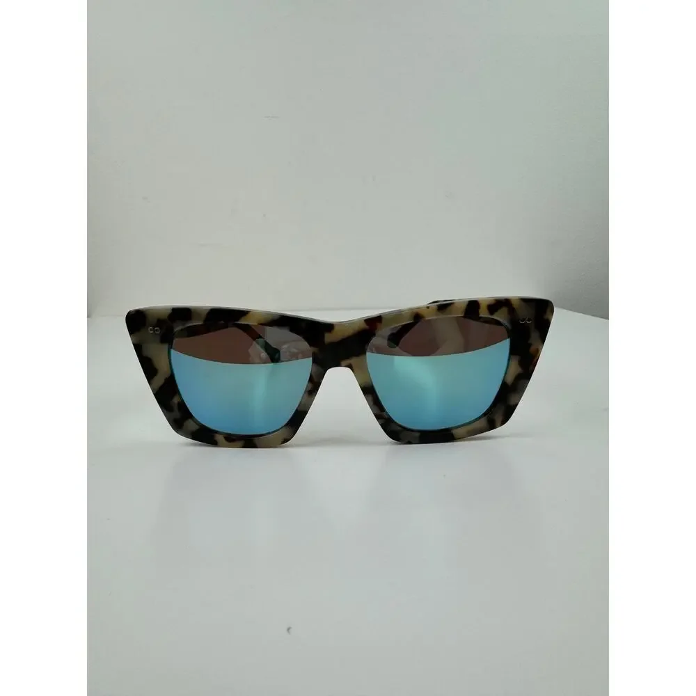 Colors In Optics CS391 MAGNIFIQUE Sunglasses Oat Brown Blue Mirror Lens HANDMADE